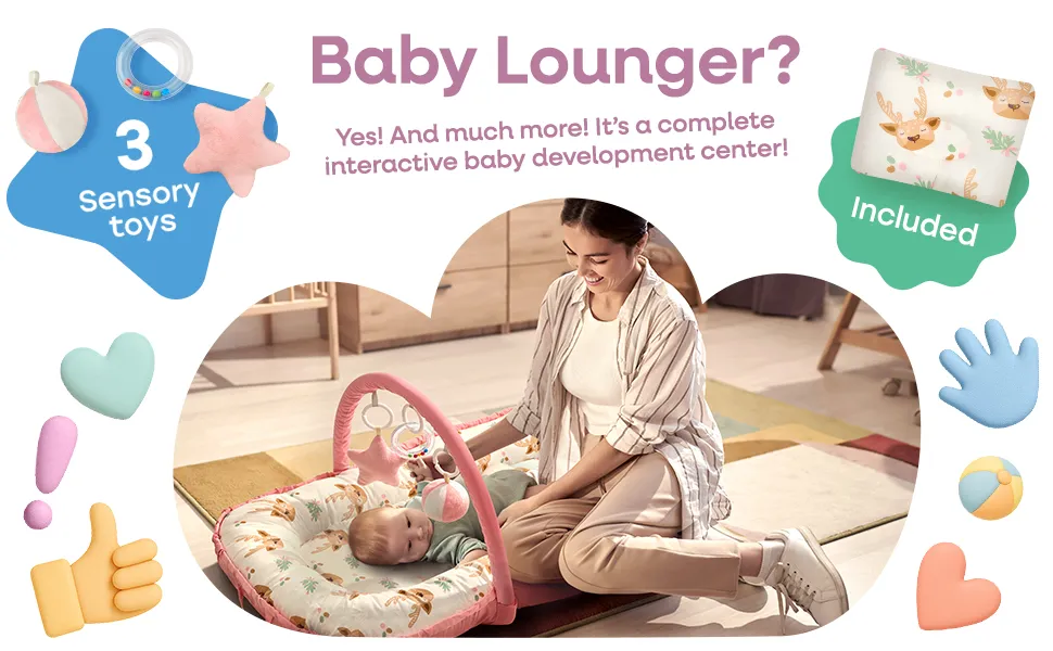 mom and baby in baby lounget